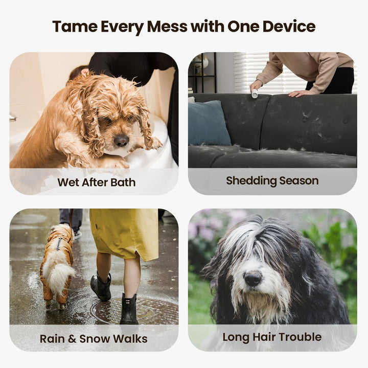 Oneisall Cozy C1 8-in-1 Haustierpflege-Staubsauger & Trockner mit 3 Ersatzklingen-Set