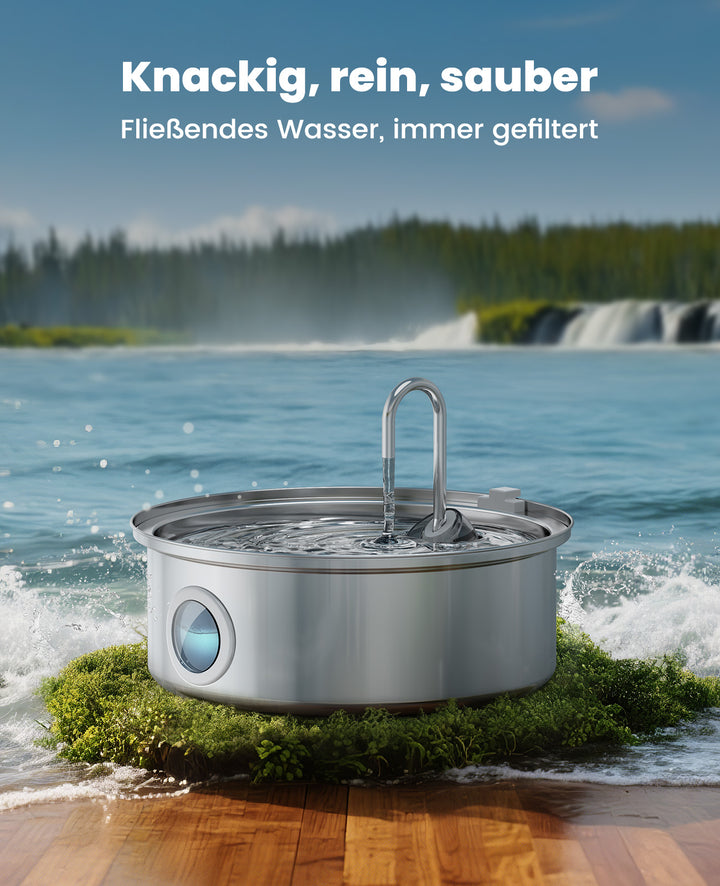 Oneisall 7L Trinkbrunnen mit Sichtfenster und 3 Filtern