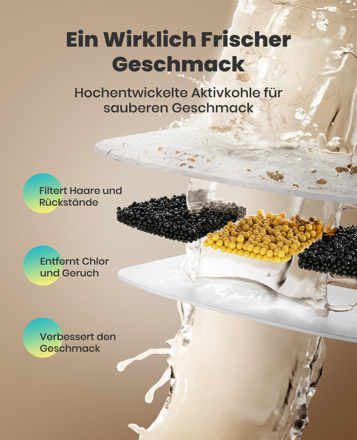 Oneisall 3.5L Kabelloser Edelstahl Trinkbrunnen für Katzen mit 3 Filtern