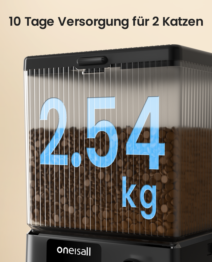 Oneisall 5L Automatischer Katzenfütterer mit App-Steuerung für zwei Katzen