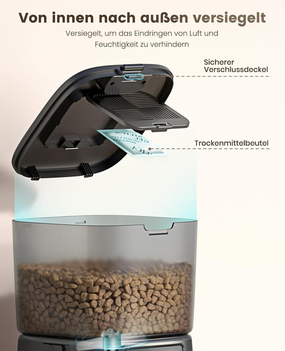 Oneisall 3.5L Automatischer Katzen-Futterspender mit App-Steuerung & 2.4G Wi-Fi