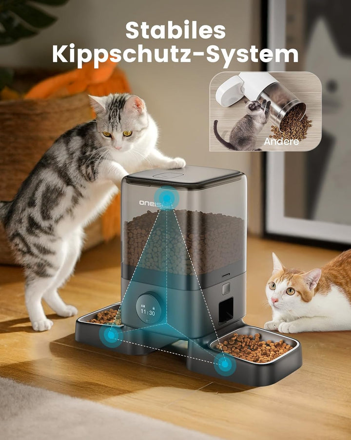 Oneisall H1 5L Automatischer Futterautomat für Zwei Katzen