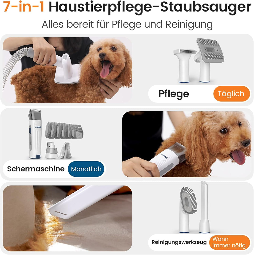Oneisall LM2 7-in-1 Tierhaarschneider mit Staubsauger