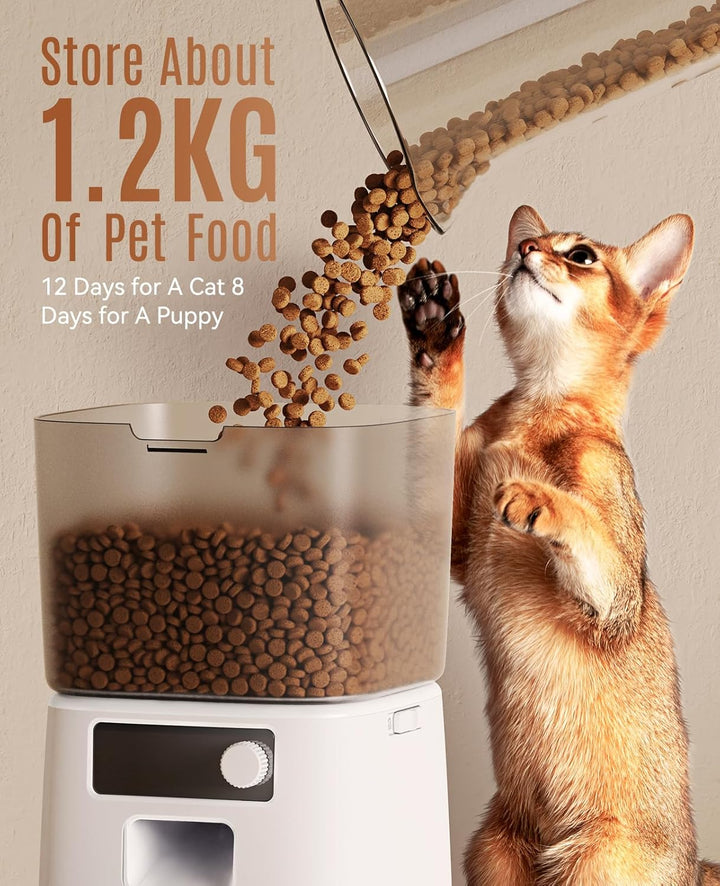 Oneisall 3.5L Automatischer Katzen-Futterspender mit App-Steuerung & 2.4G Wi-Fi