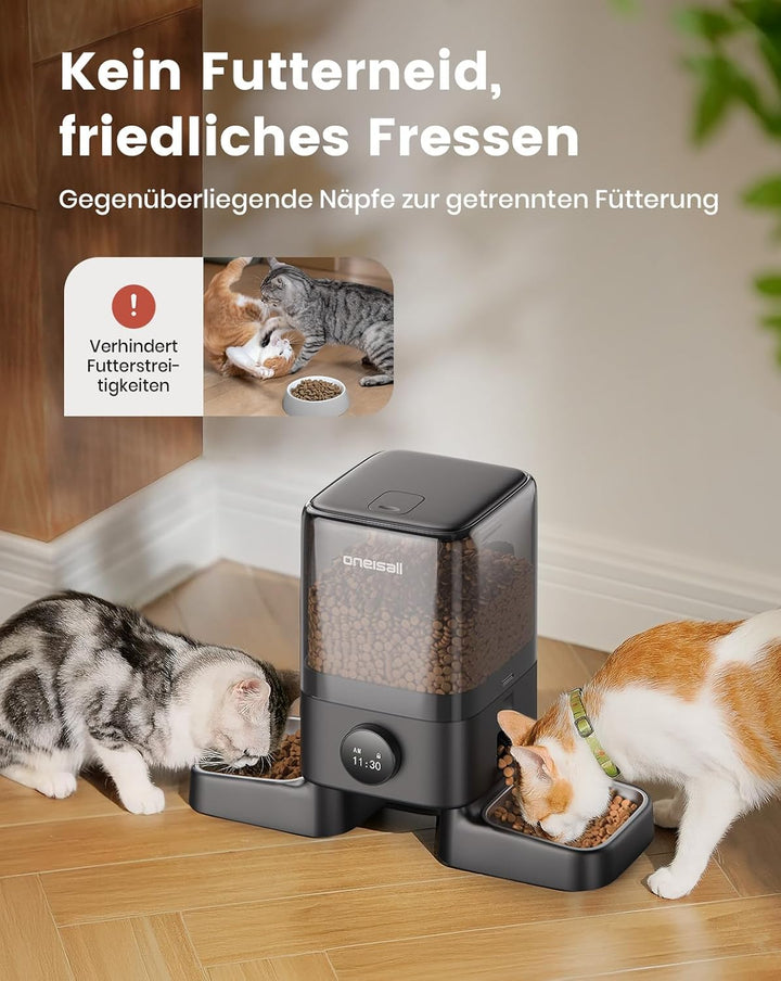 Oneisall H1 5L Automatischer Futterautomat für Zwei Katzen