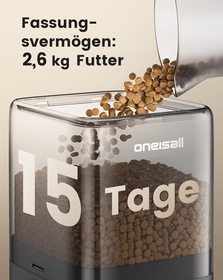 Oneisall H1 5L Automatischer Futterautomat für Zwei Katzen