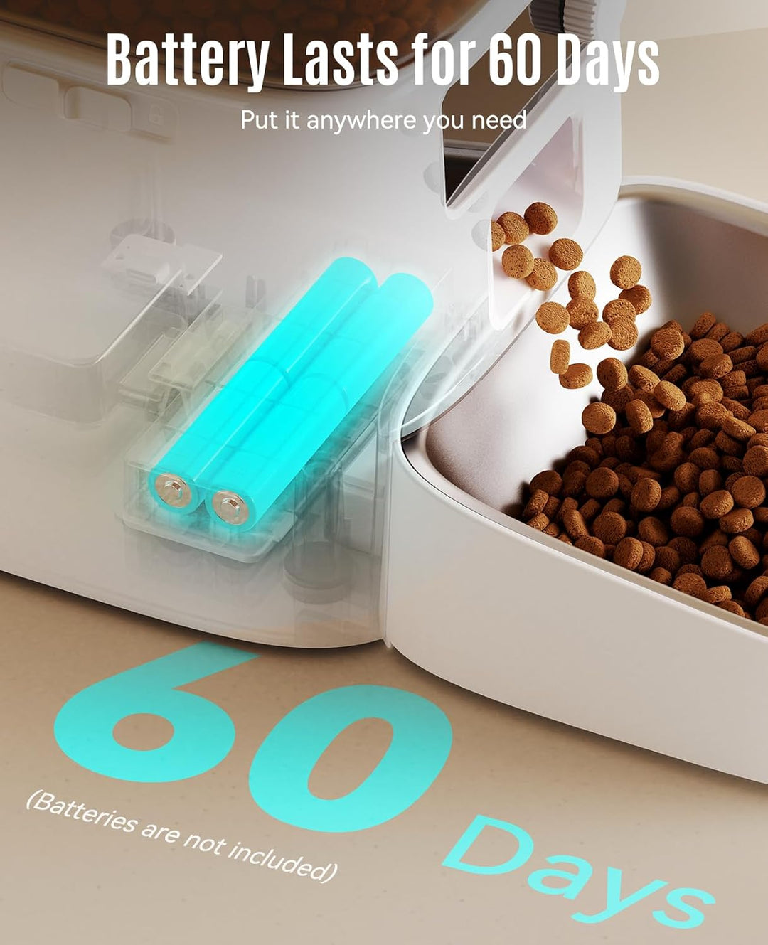 Oneisall 3.5L Automatischer Katzen-Futterspender mit App-Steuerung & 2.4G Wi-Fi