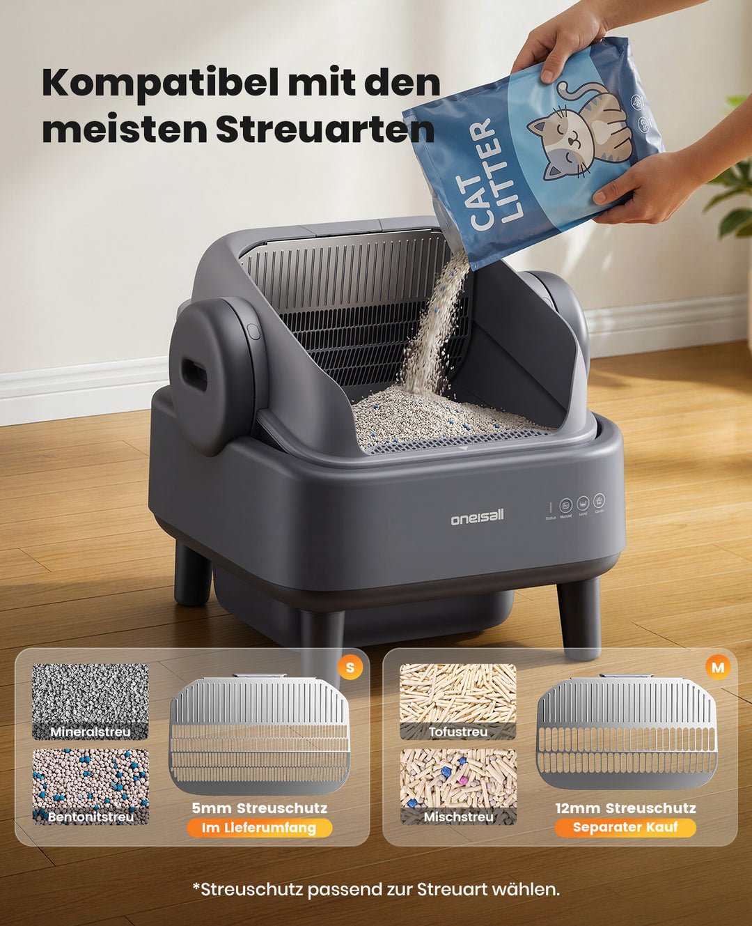 Oneisall Ease S1 selbstreinigende Katzentoilette
