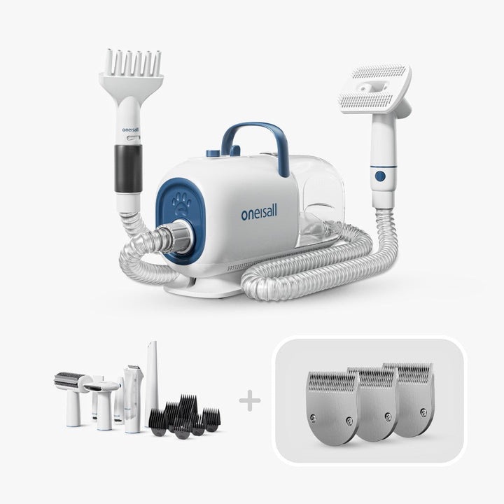 Oneisall Cozy C1 8-in-1 Haustierpflege-Staubsauger & Trockner mit 3 Ersatzklingen-Set