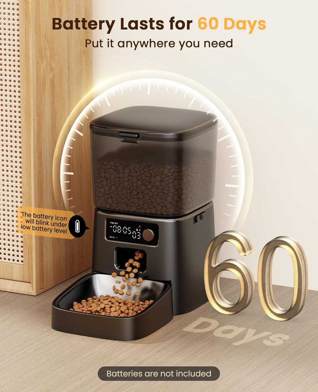 Oneisall 3.5L Automatic Cat Feeder