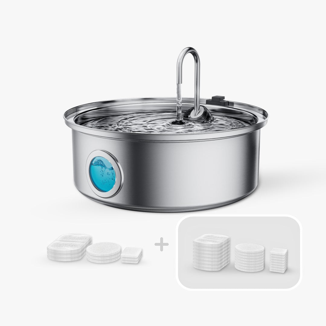 Oneisall 7L Trinkbrunnen mit Sichtfenster und 3 Filtern