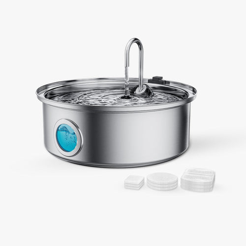 Oneisall 7L Trinkbrunnen mit Sichtfenster und 3 Filtern