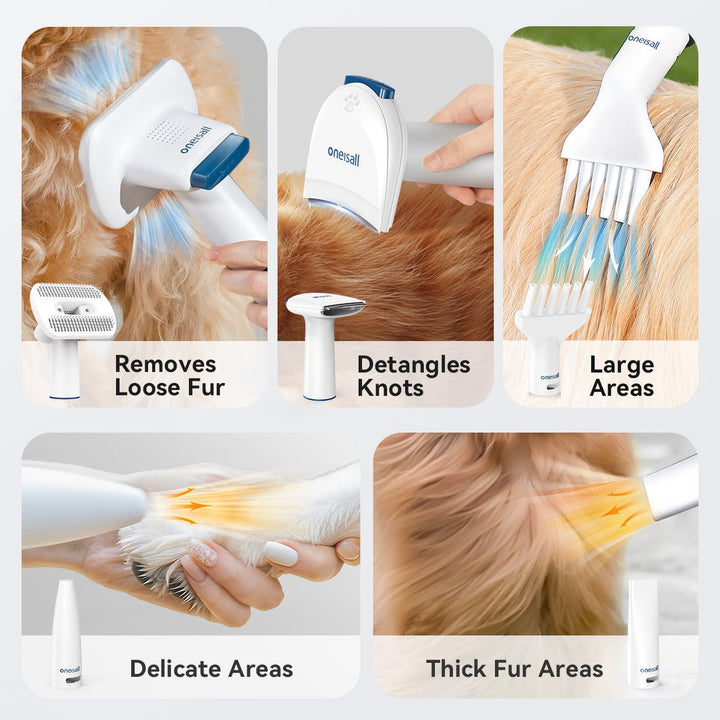 oneisall cozy c1 8 in 1 pet grooming vacuum dryer kit