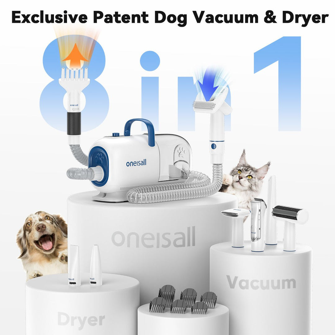 oneisall cozy c1 8 in 1 pet grooming vacuum dryer kit