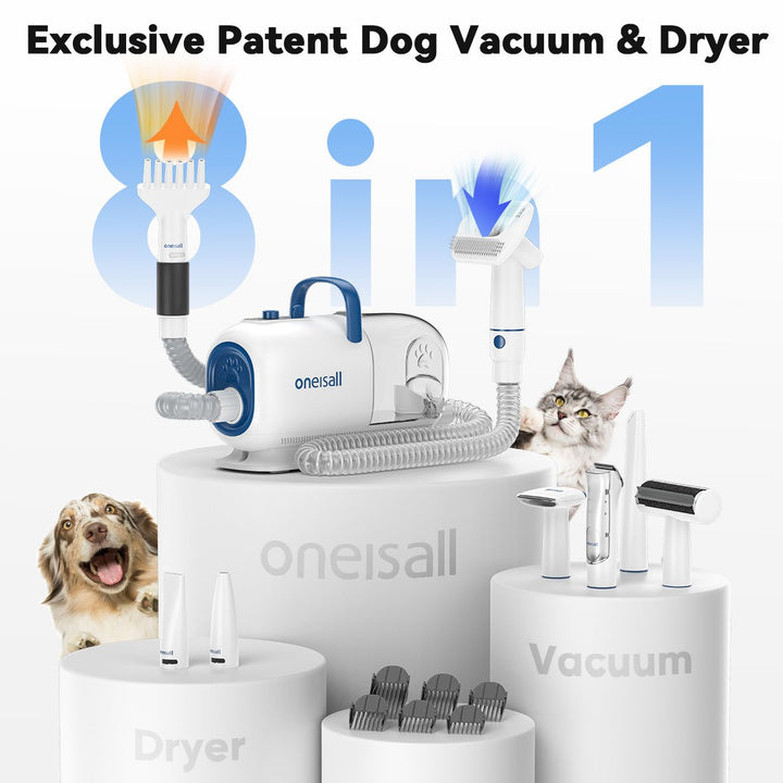 oneisall cozy c1 8 in 1 pet grooming vacuum dryer kit