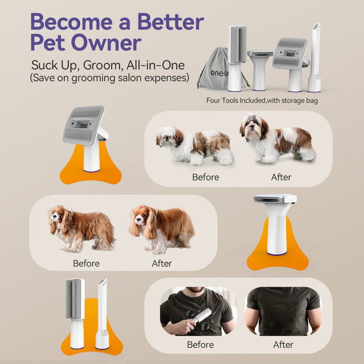 Oneisall LM5 4-in-1 Pet Grooming Vacuum Kit